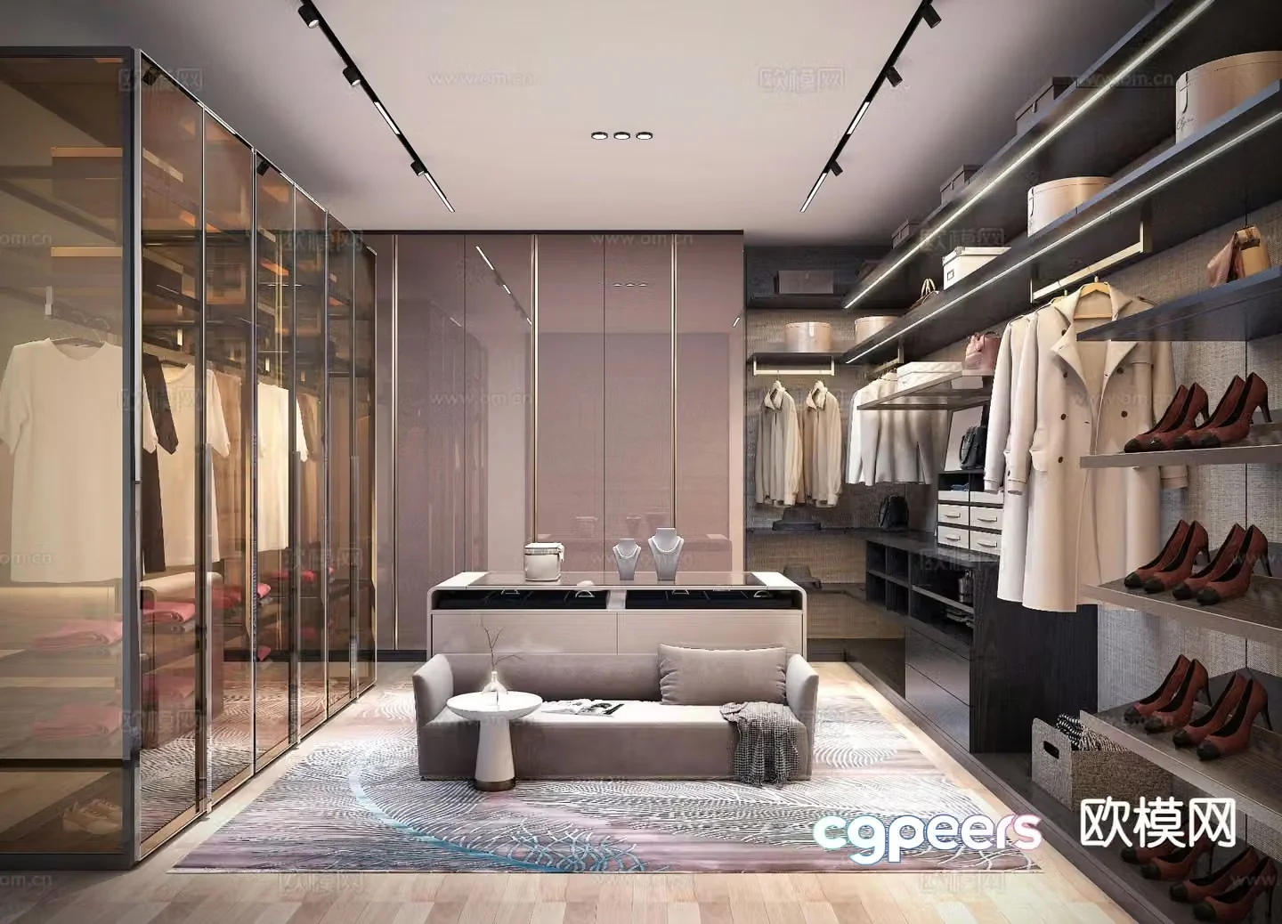 Light luxury cloakroom 3D model