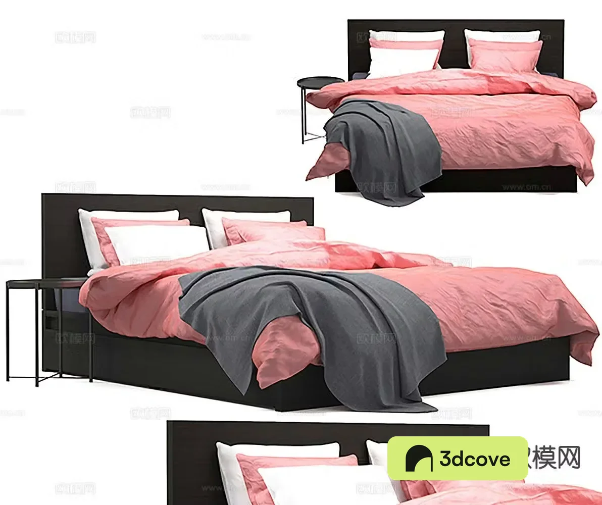 Modern double bed 3d model