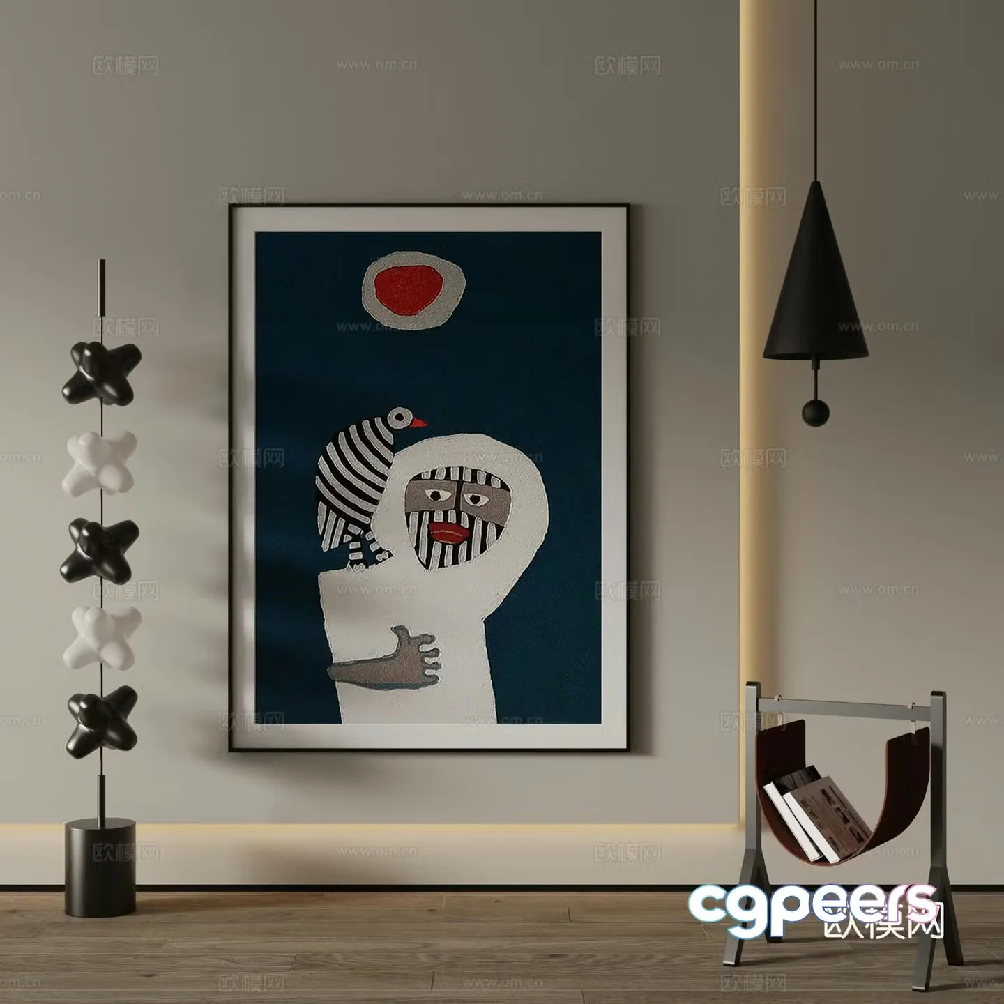 Modern Art Painting Decorative Painting 3D Model