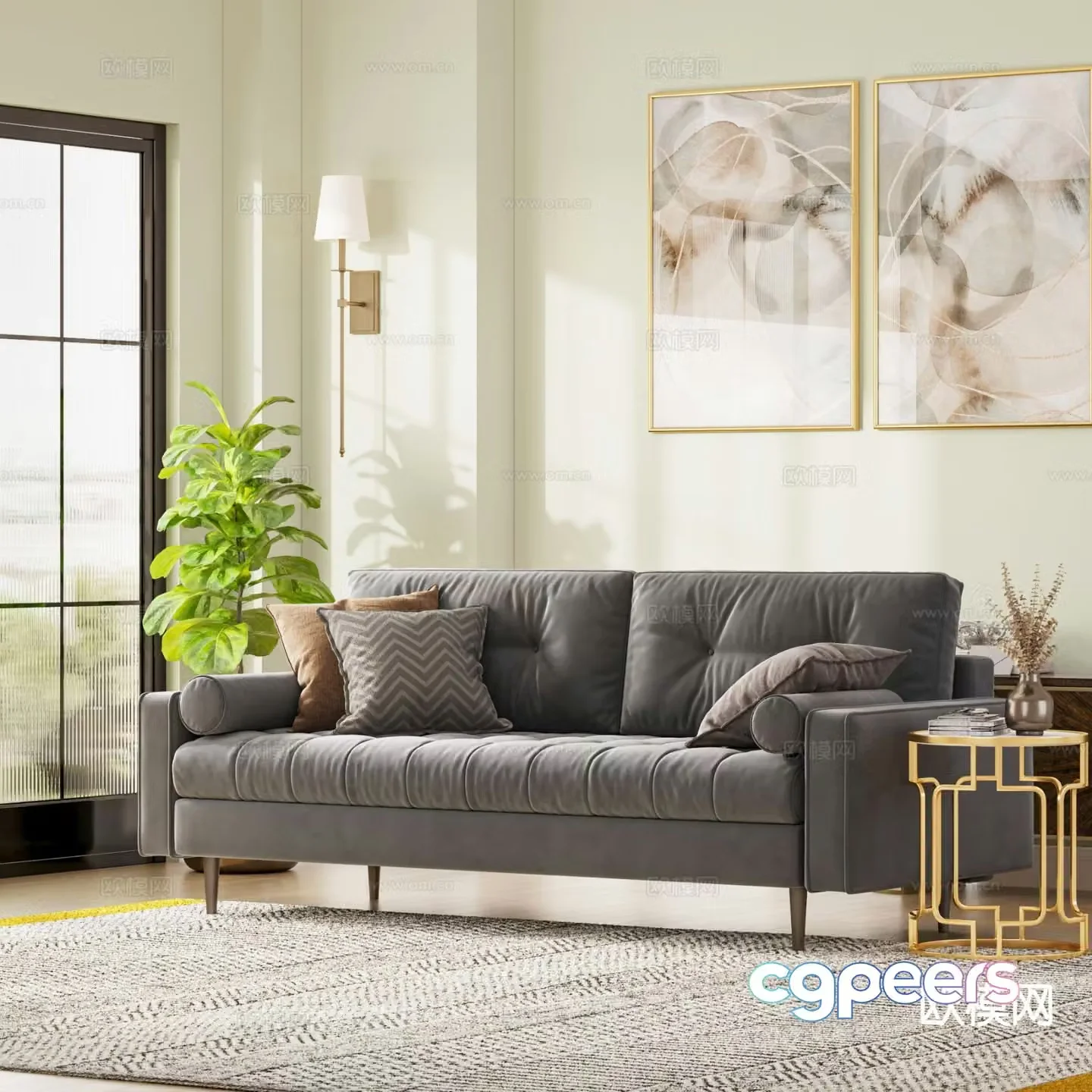 Double sofa 3d model