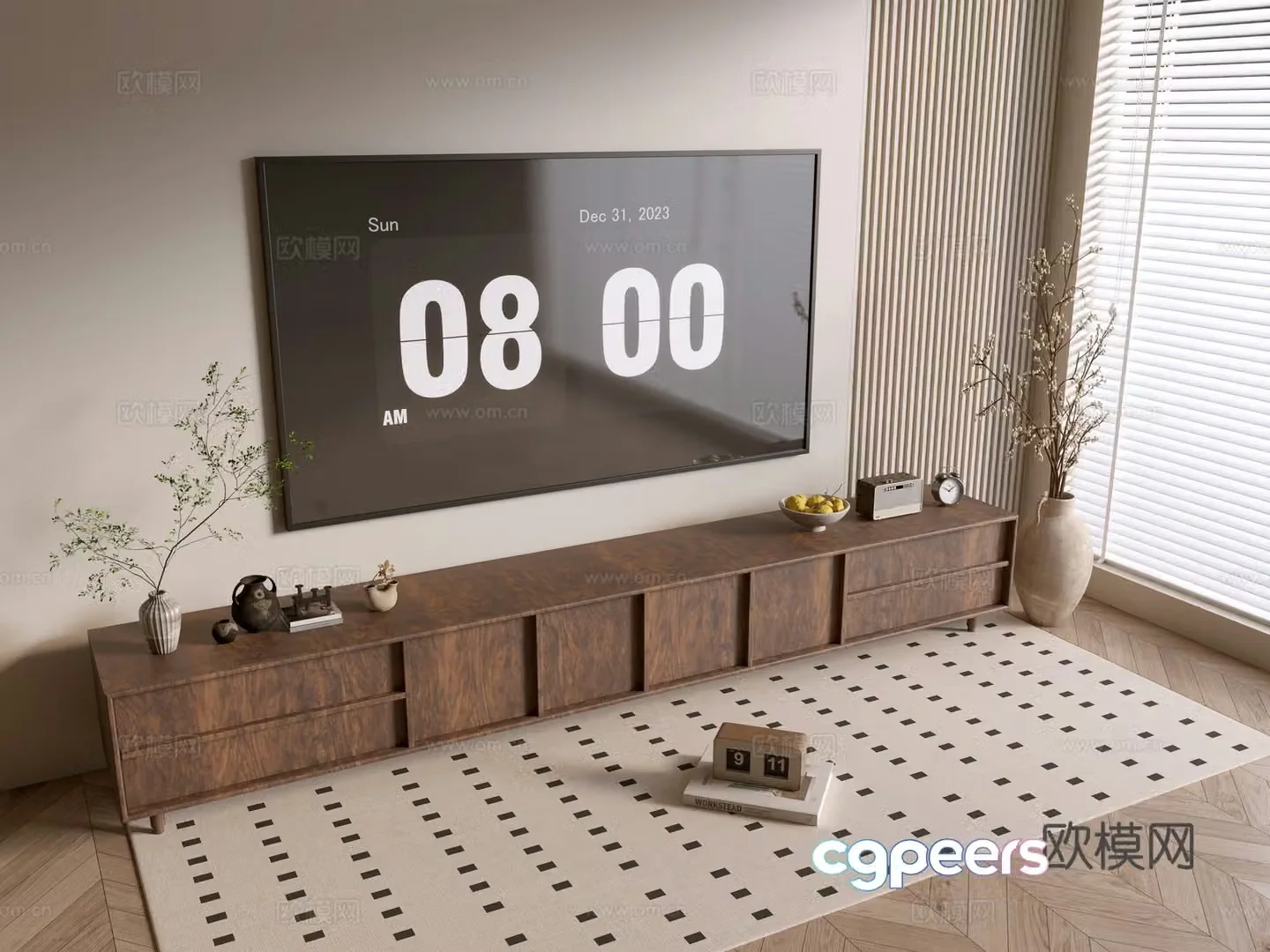 Wabi-sabi TV cabinet 3d model