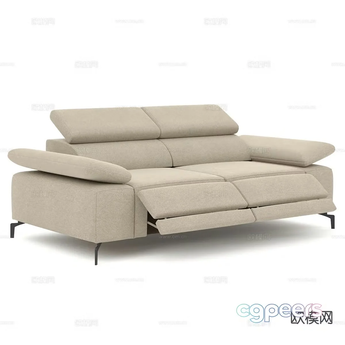 Modern minimalist sofa double sofa 3d model