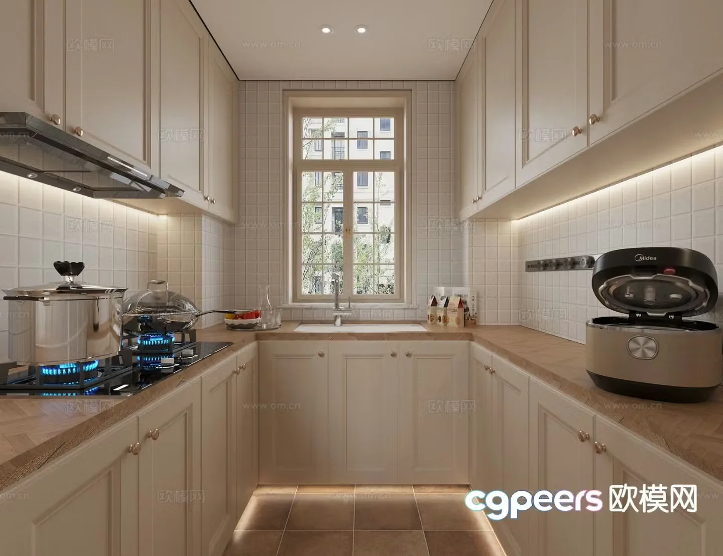 French kitchen cabinet 3d model