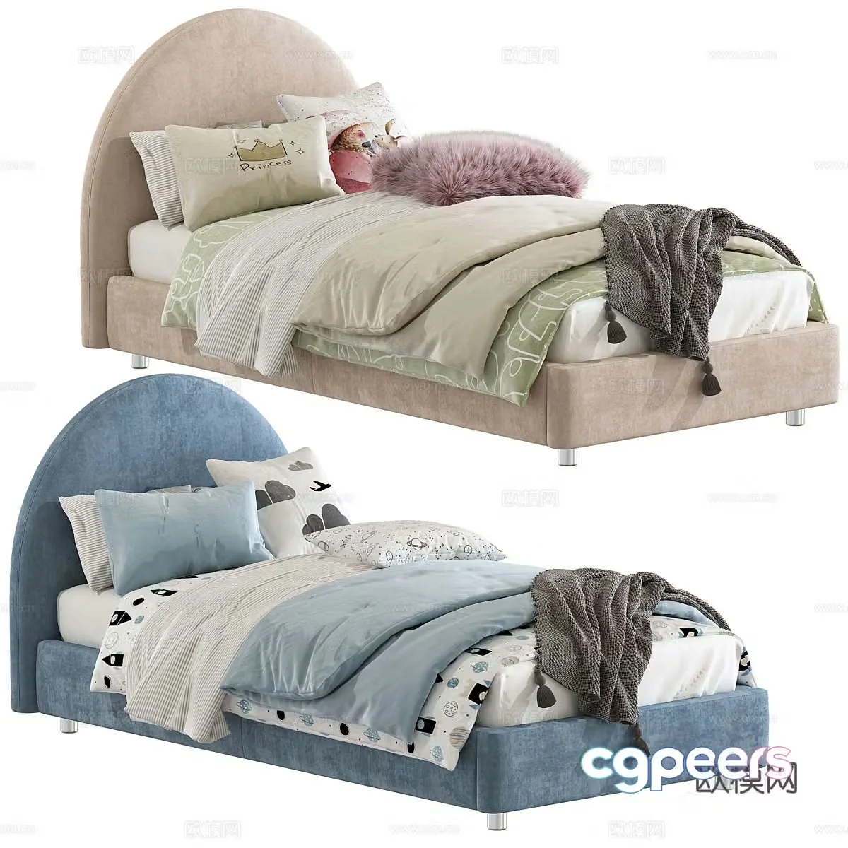 Modern children’s bed 3d model