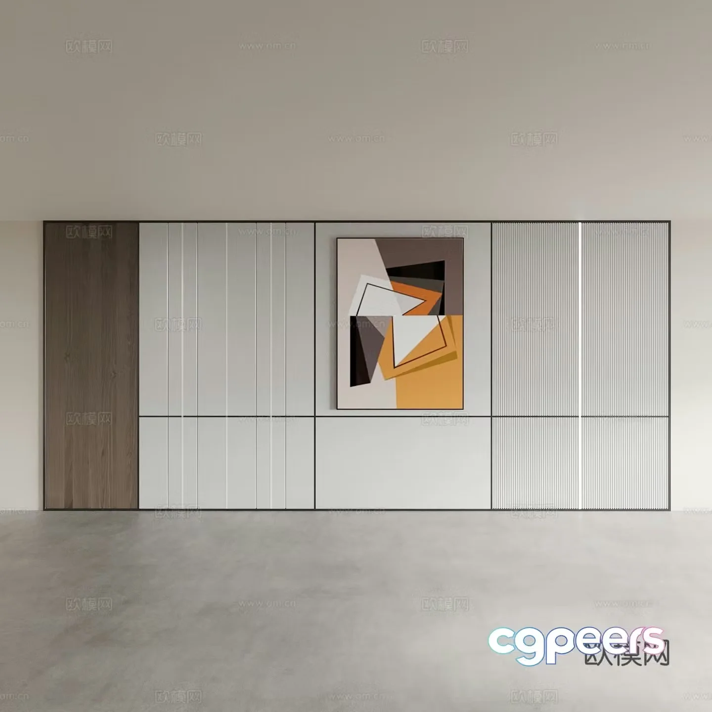 Modern bedside background wall bedroom background wall 3d model