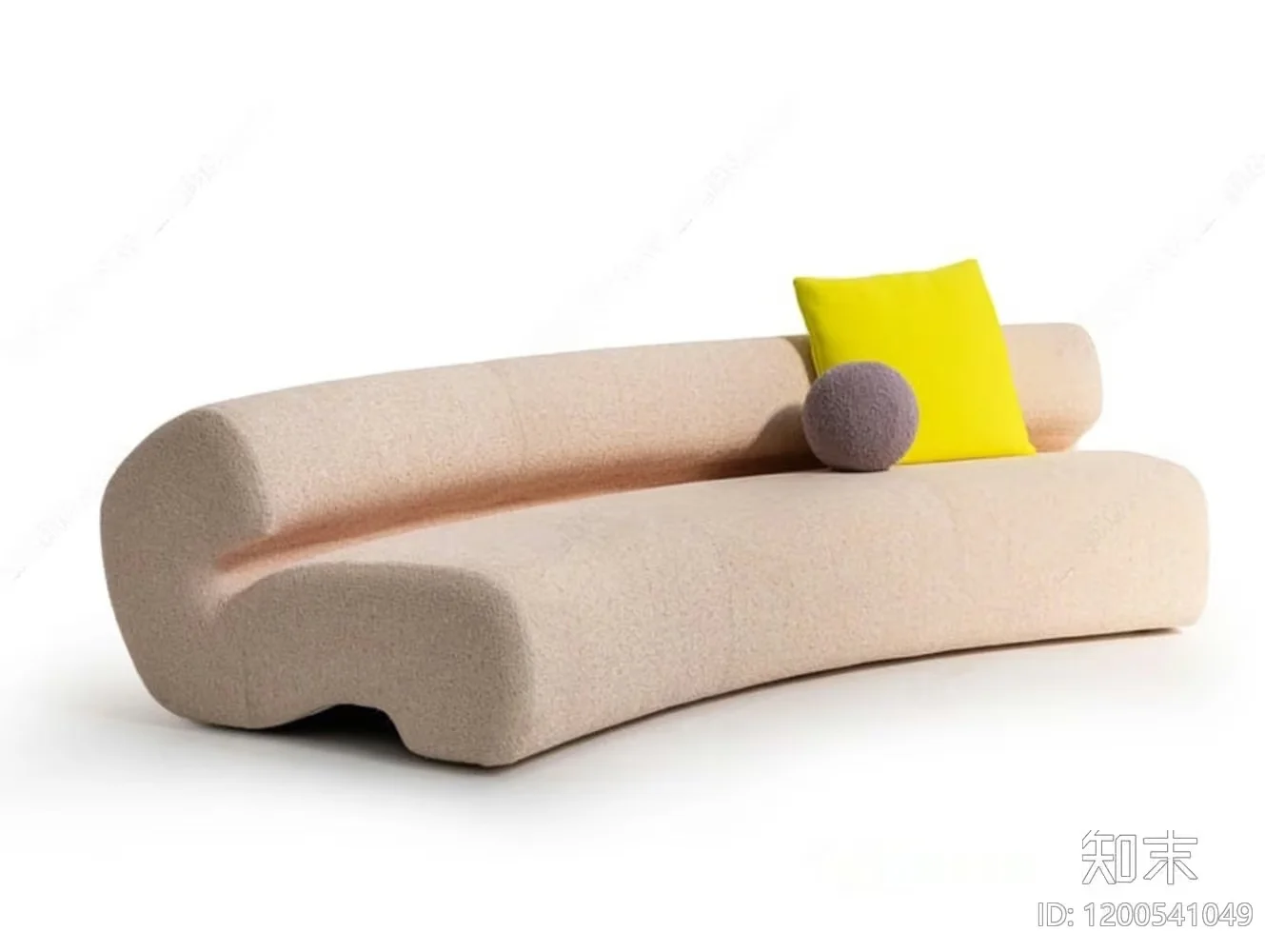 Modern Sofa With Yellow Pillow 3D Model – 6140 – VRAY Render