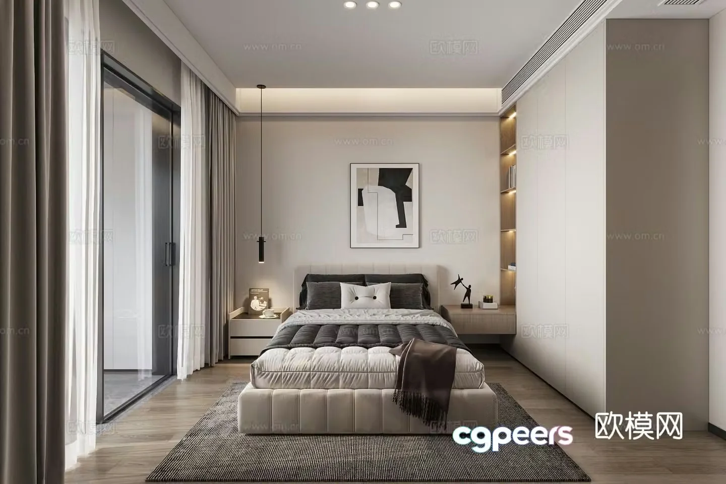 Modern bedroom second bedroom 3d model