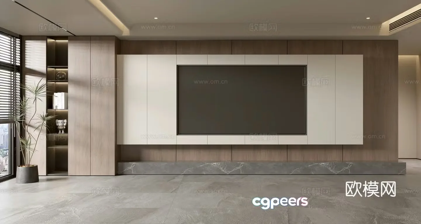 Wasabi TV background wall 3d model