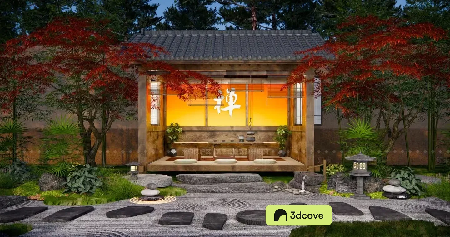Japanese-Style Outdoor Seating Area
