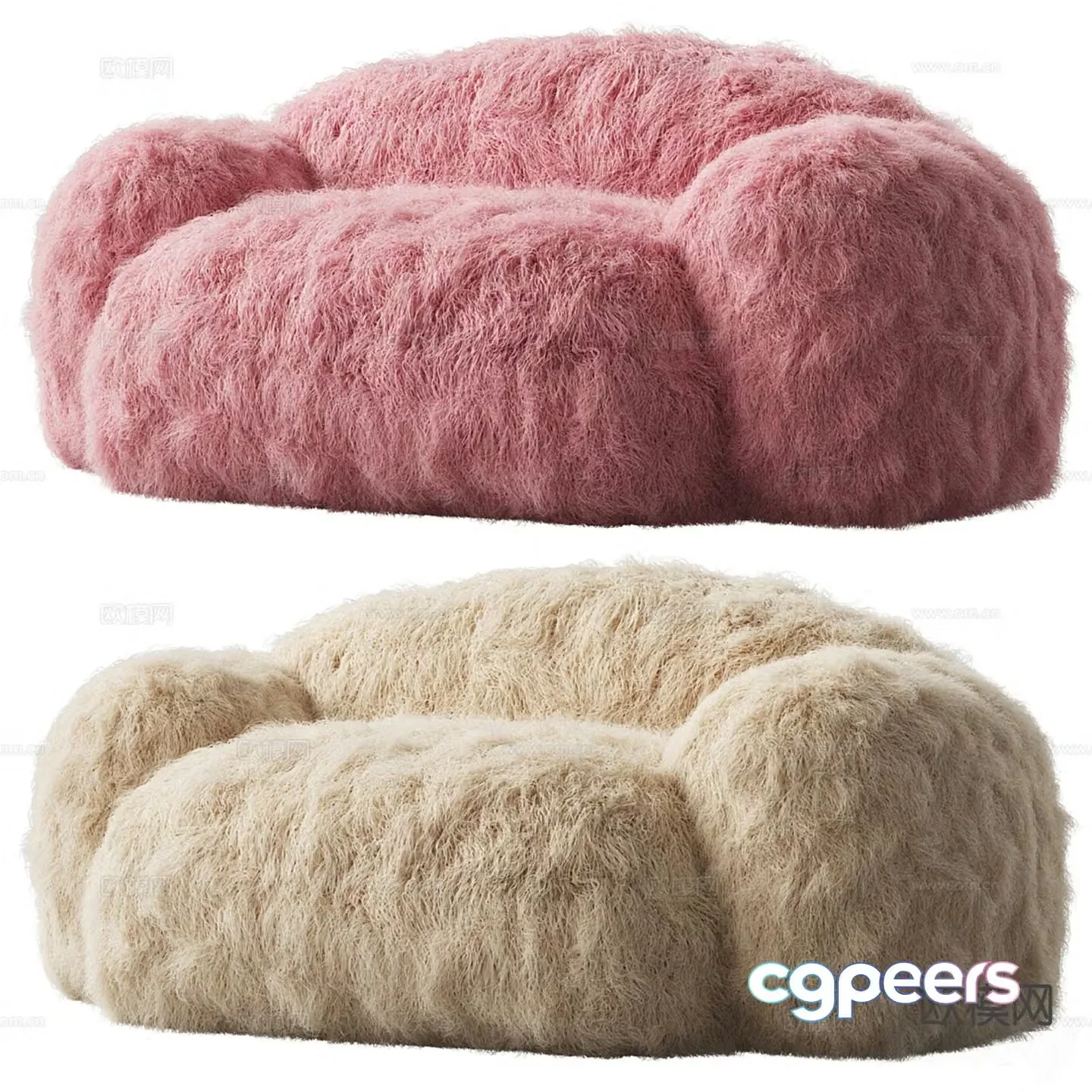 YETI plush sofa lazy sofa 3d model