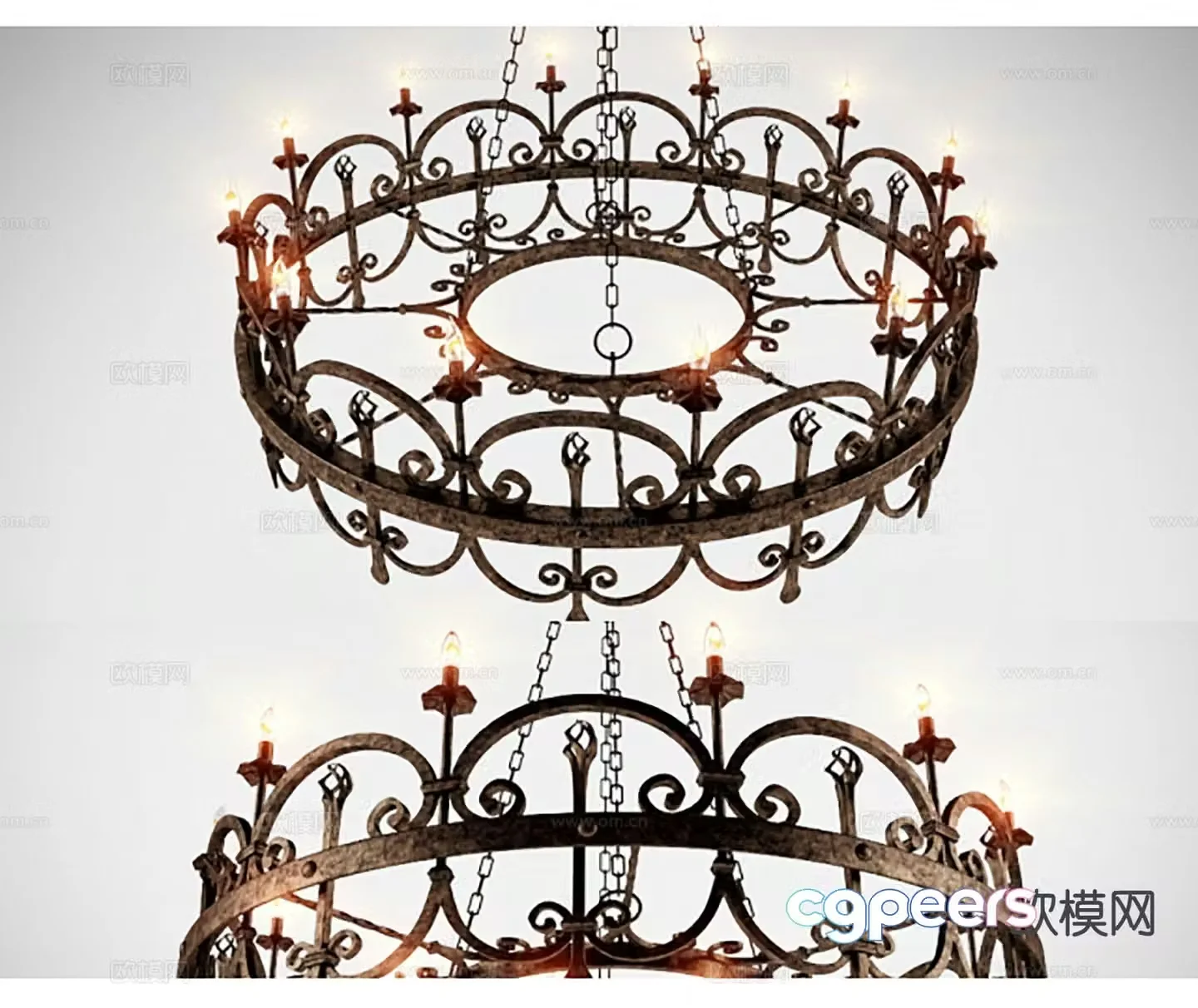 Simple European chandelier hall chandelier 3d model