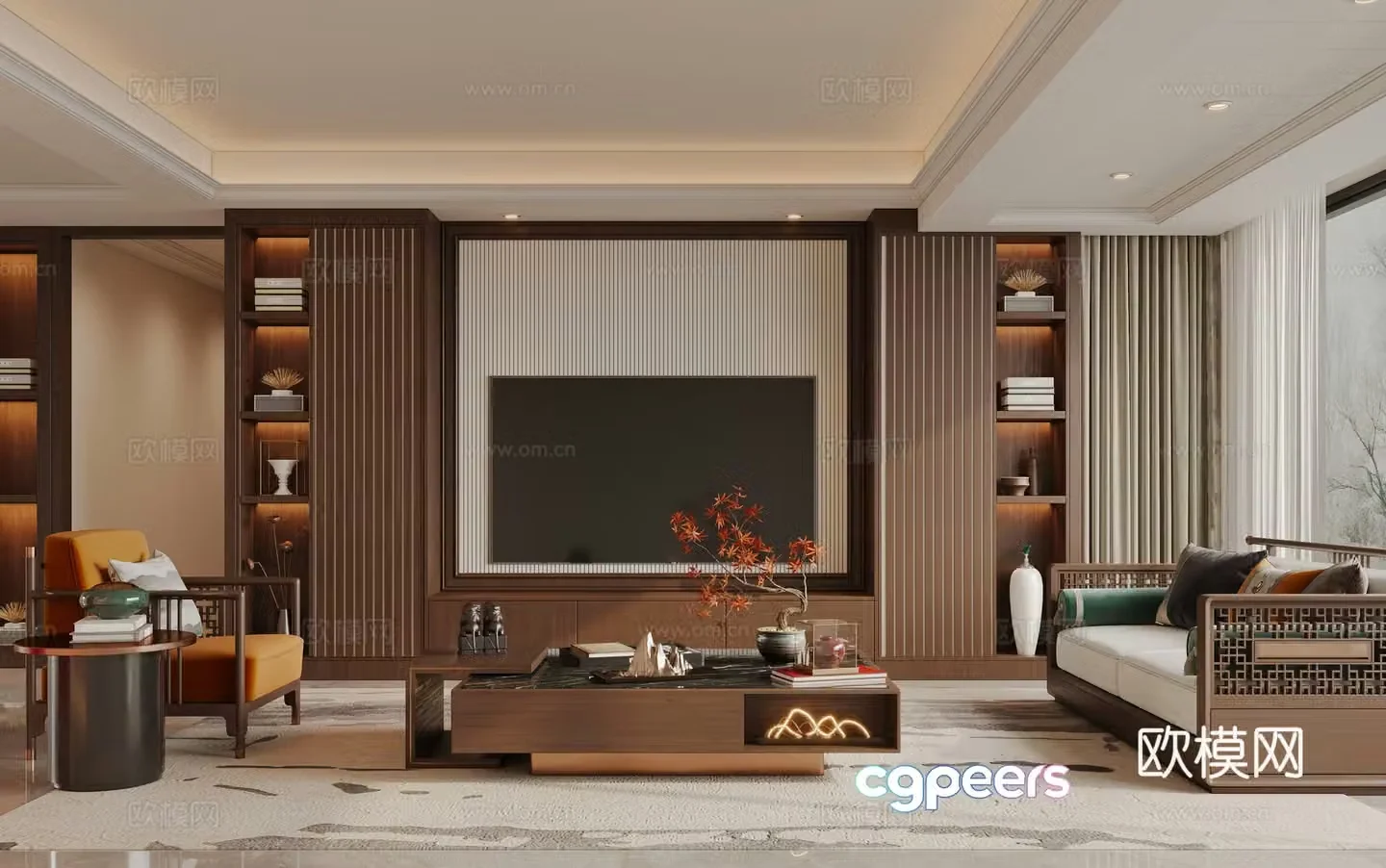 New Chinese living room 3D model
