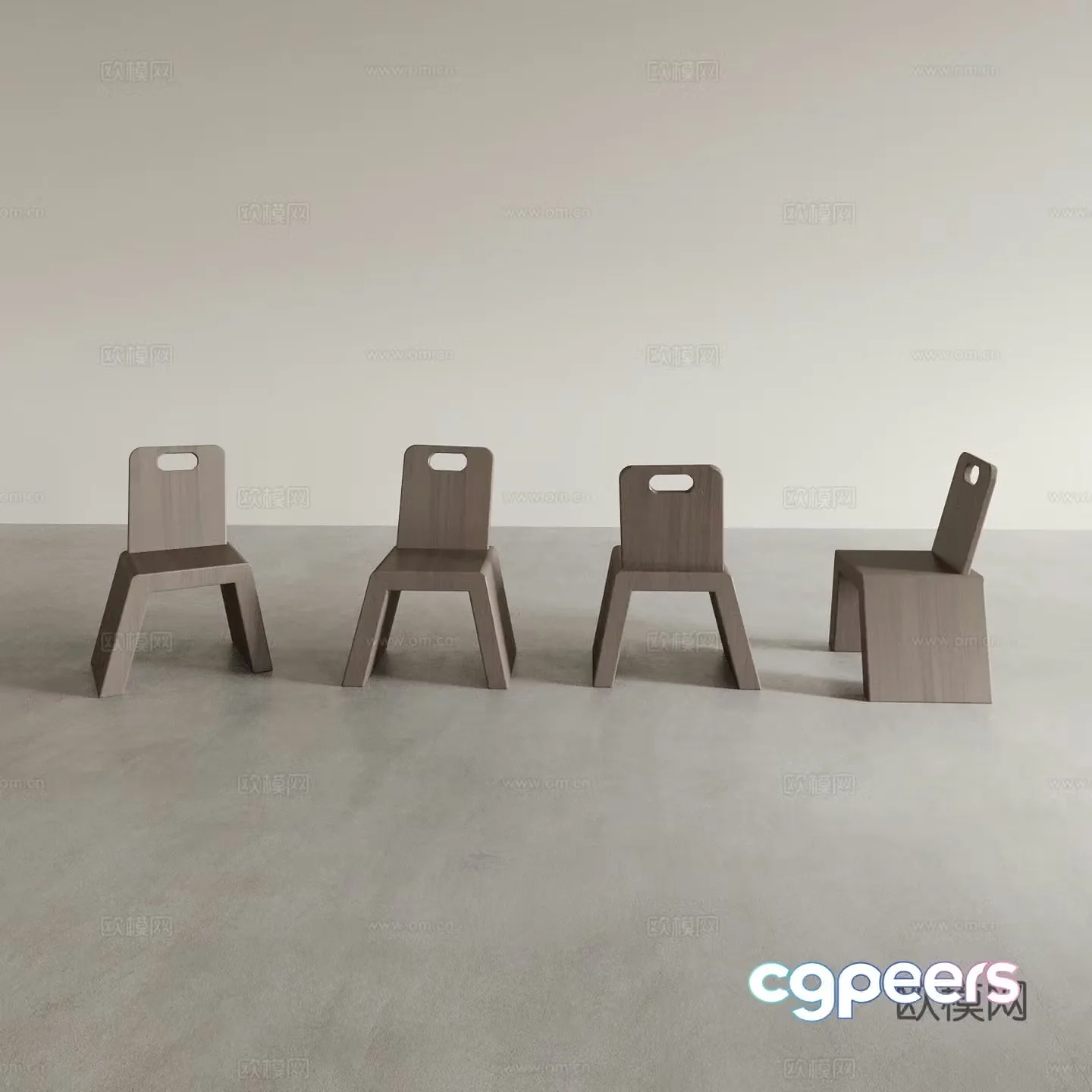 Children’s chair stool wooden stool 3D model