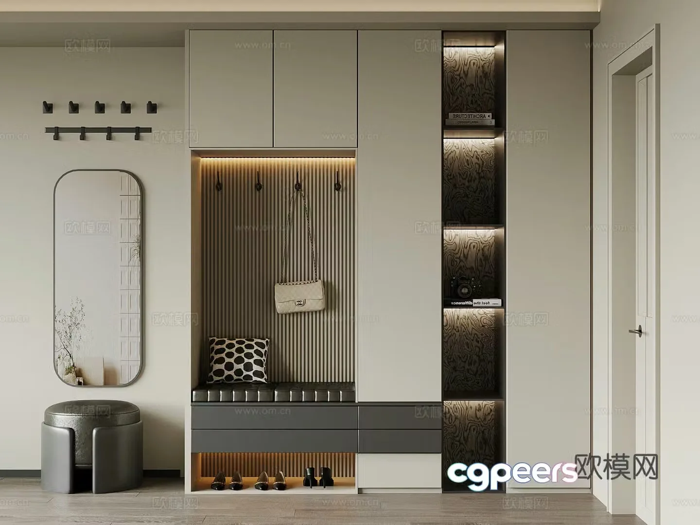 Modern shoe cabinet 3d model