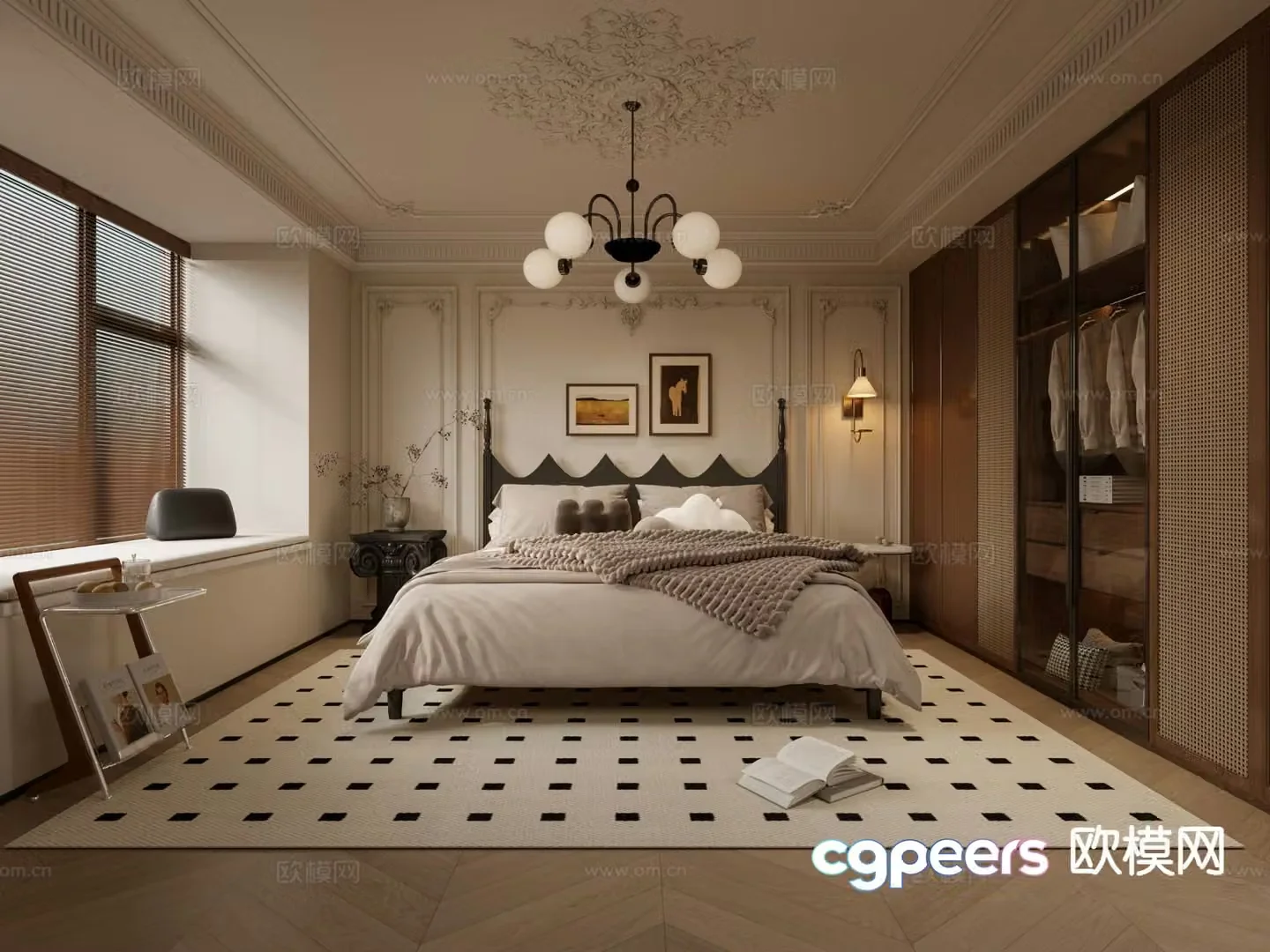 Medieval style bedroom master bedroom 3d model