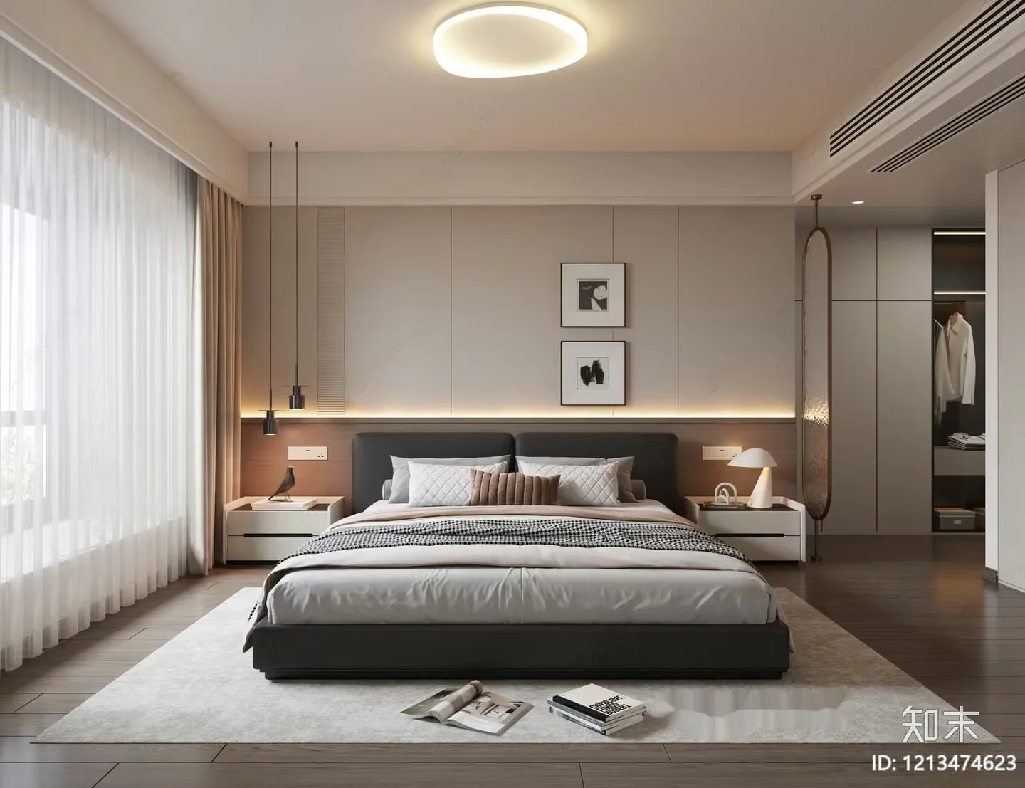 Modern Master Bedroom 3D Model – 4727 – VRAY Render