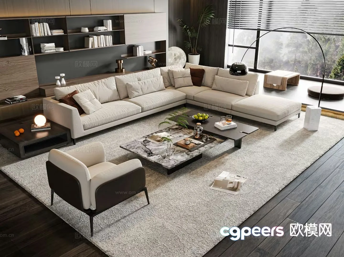 Modern sofa set 3d model