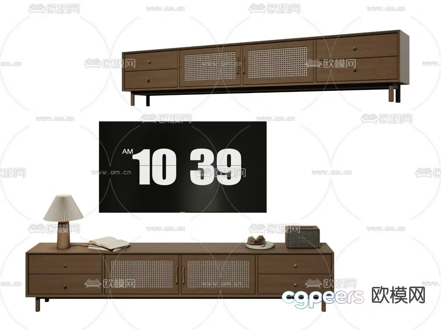 Middle-aged TV cabinet 3D model