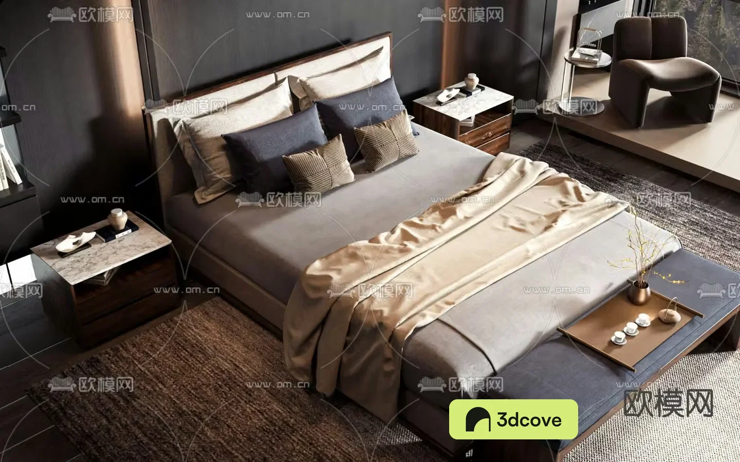 New Chinese style double bed