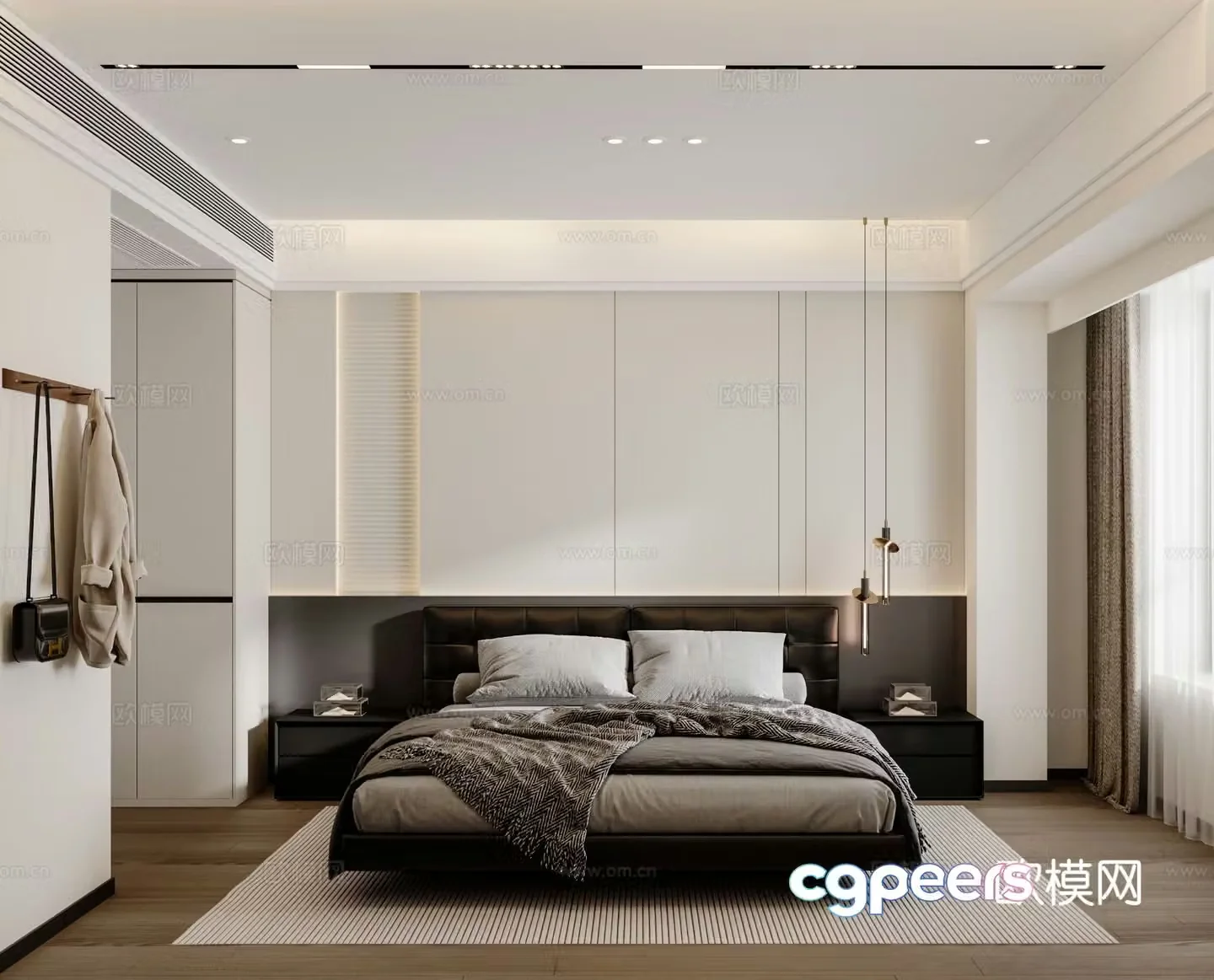 Modern bedroom master bedroom 3d model