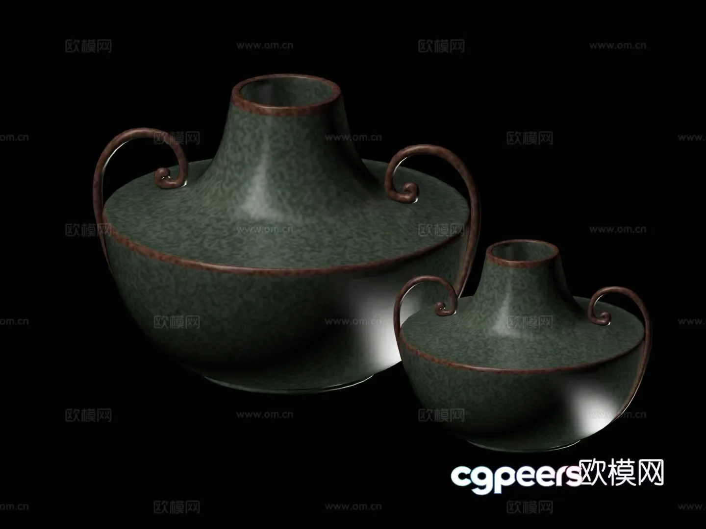 Chinese style porcelain vase 3d model