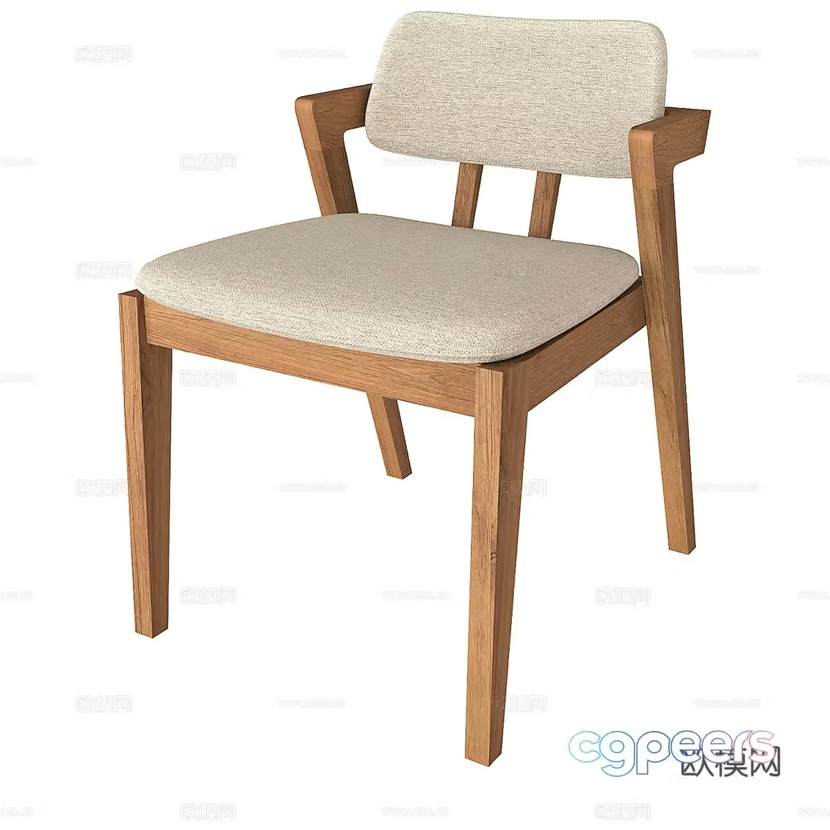 Nordic simple chair dining chair 3d model