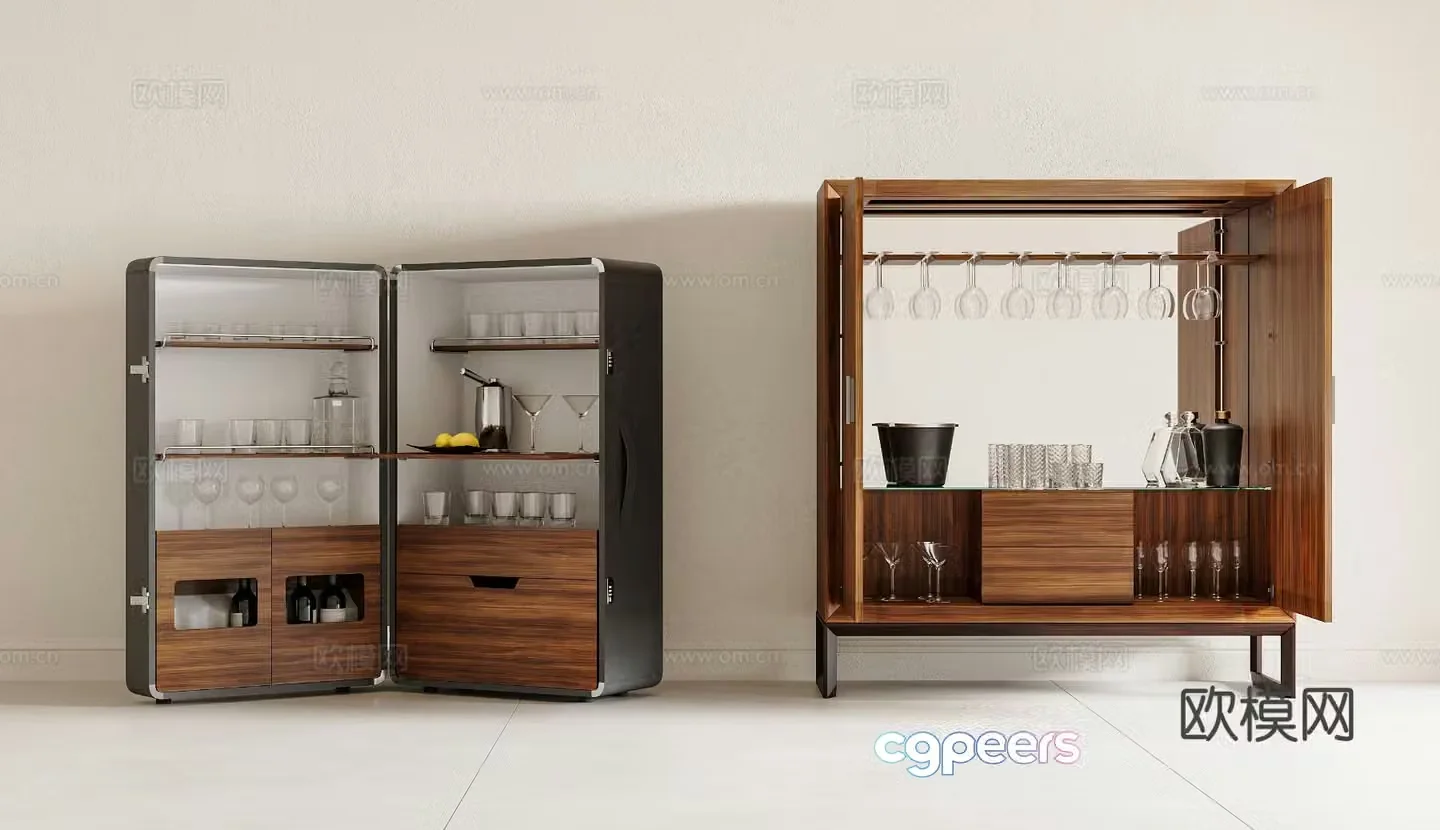 Medieval style wine cabinet finished wine cabinet 3d model