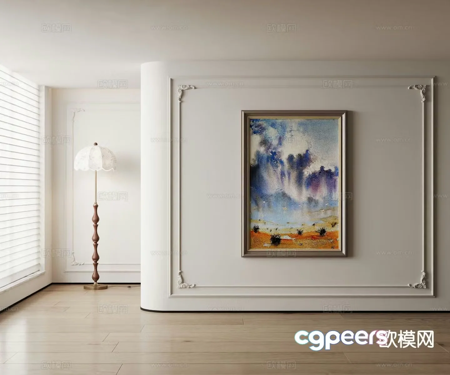 American decorative painting landscape oil painting 3d model