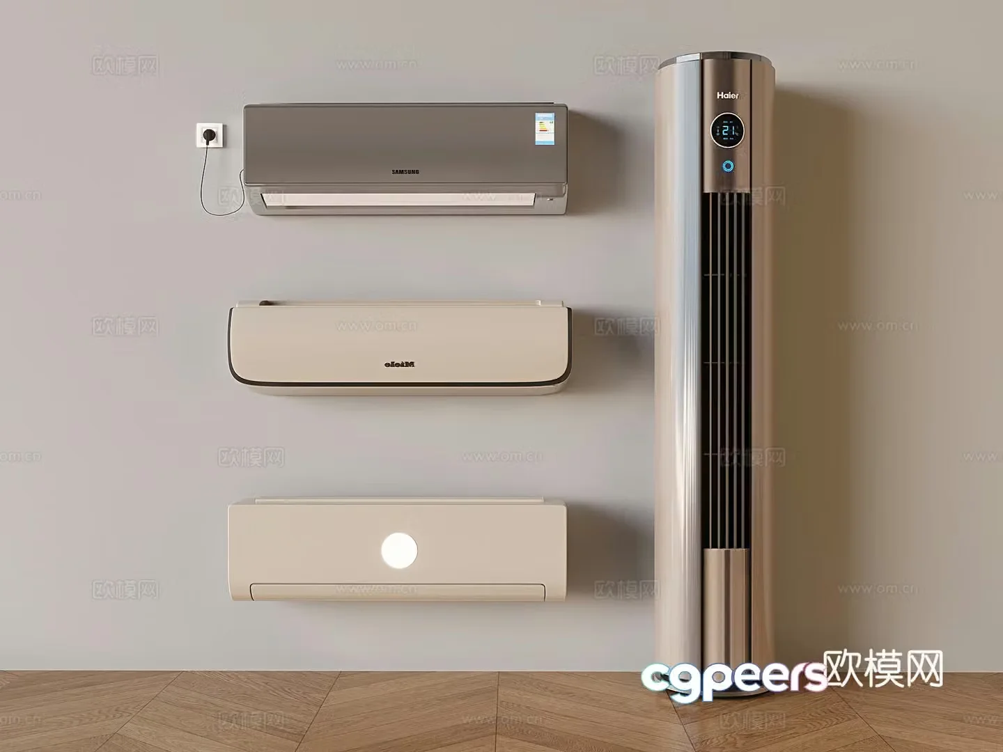 Vertical air conditioner wall mounted air conditioner 3d model