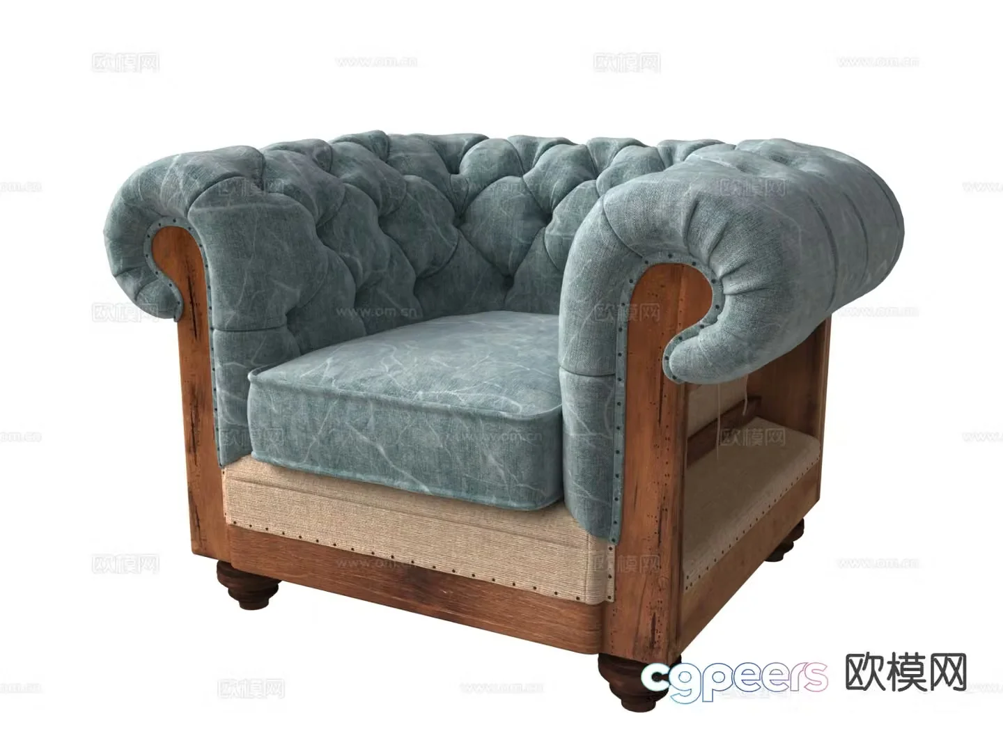 European style single sofa 3d model