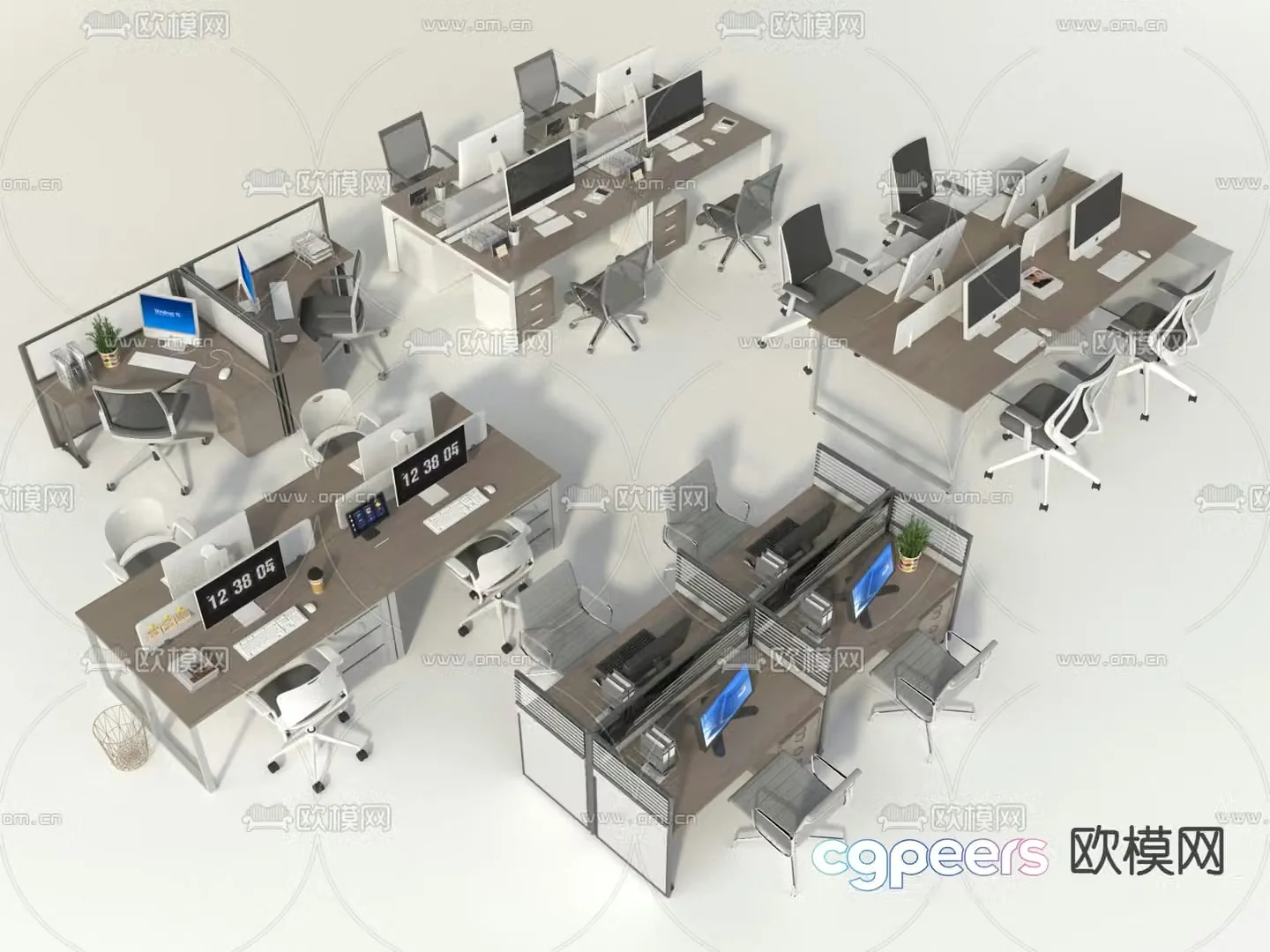 office desk chair post 3d model
