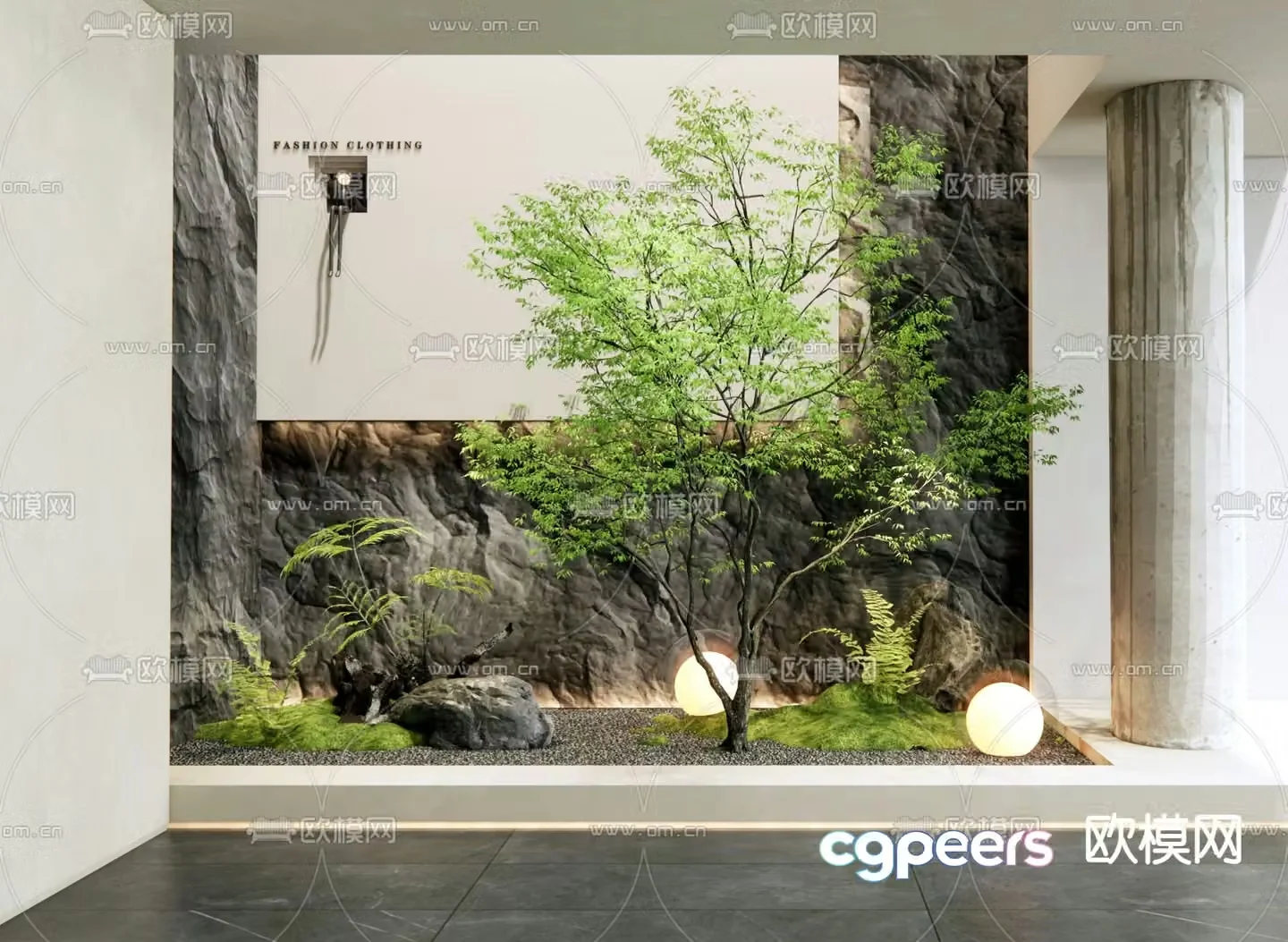 Indoor landscaping plant pile 3d model