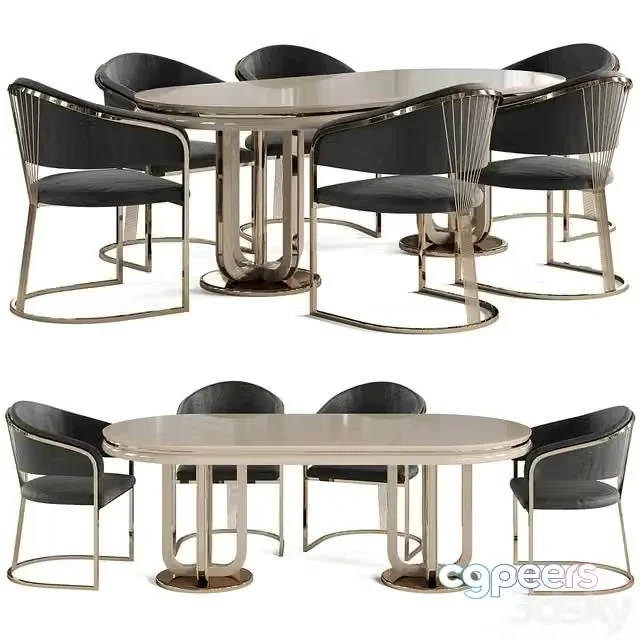 3ds Max Free – Dining table and chair Newland Jaguar