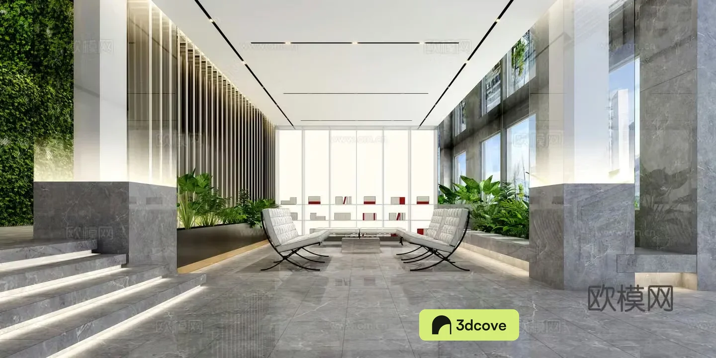 Modern office lobby