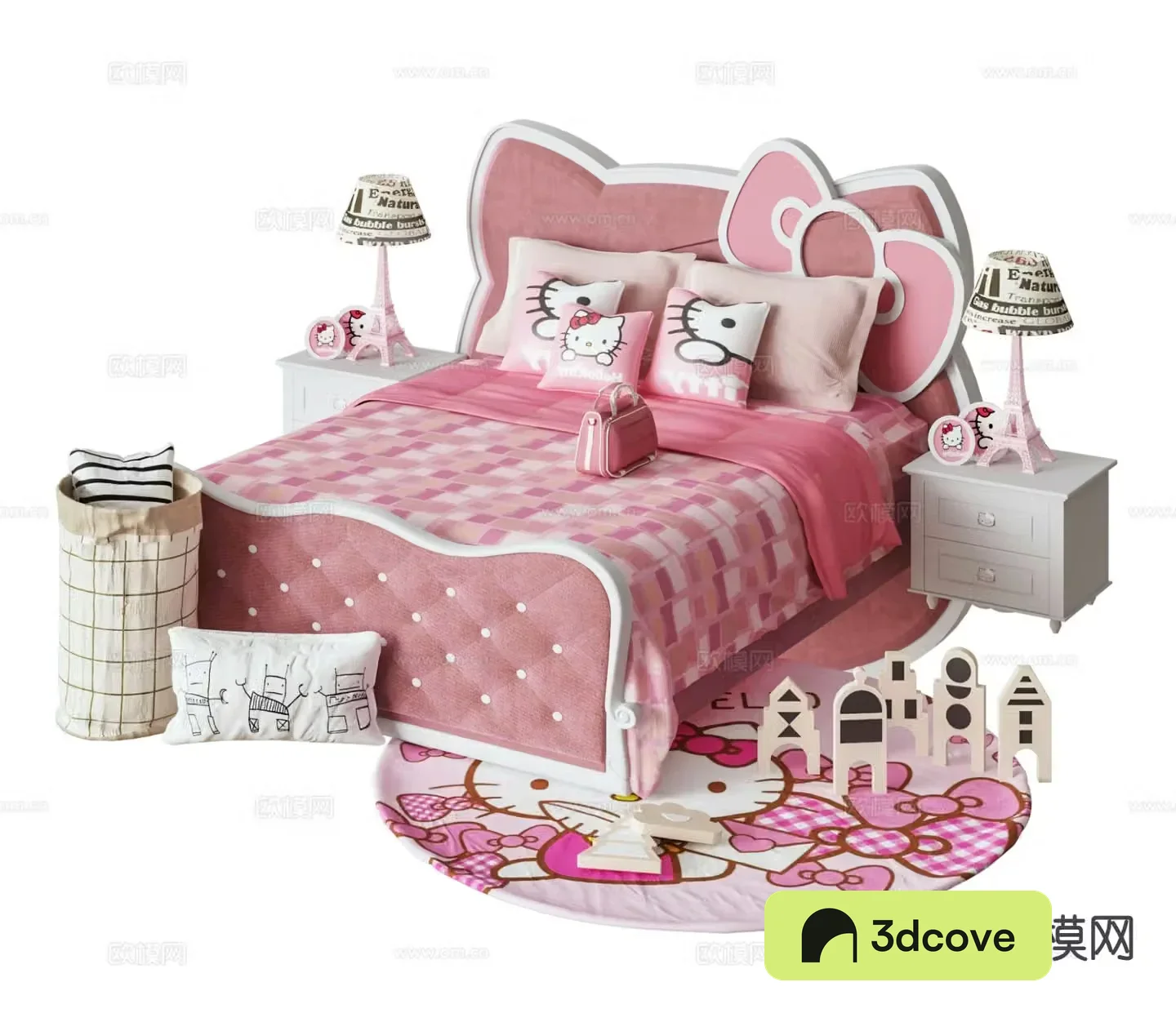 Modern children’s bed HelloKitty princess bed