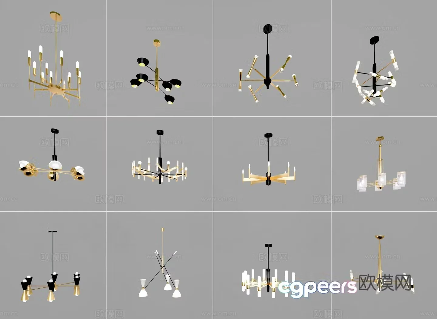 Modern chandelier 3d model
