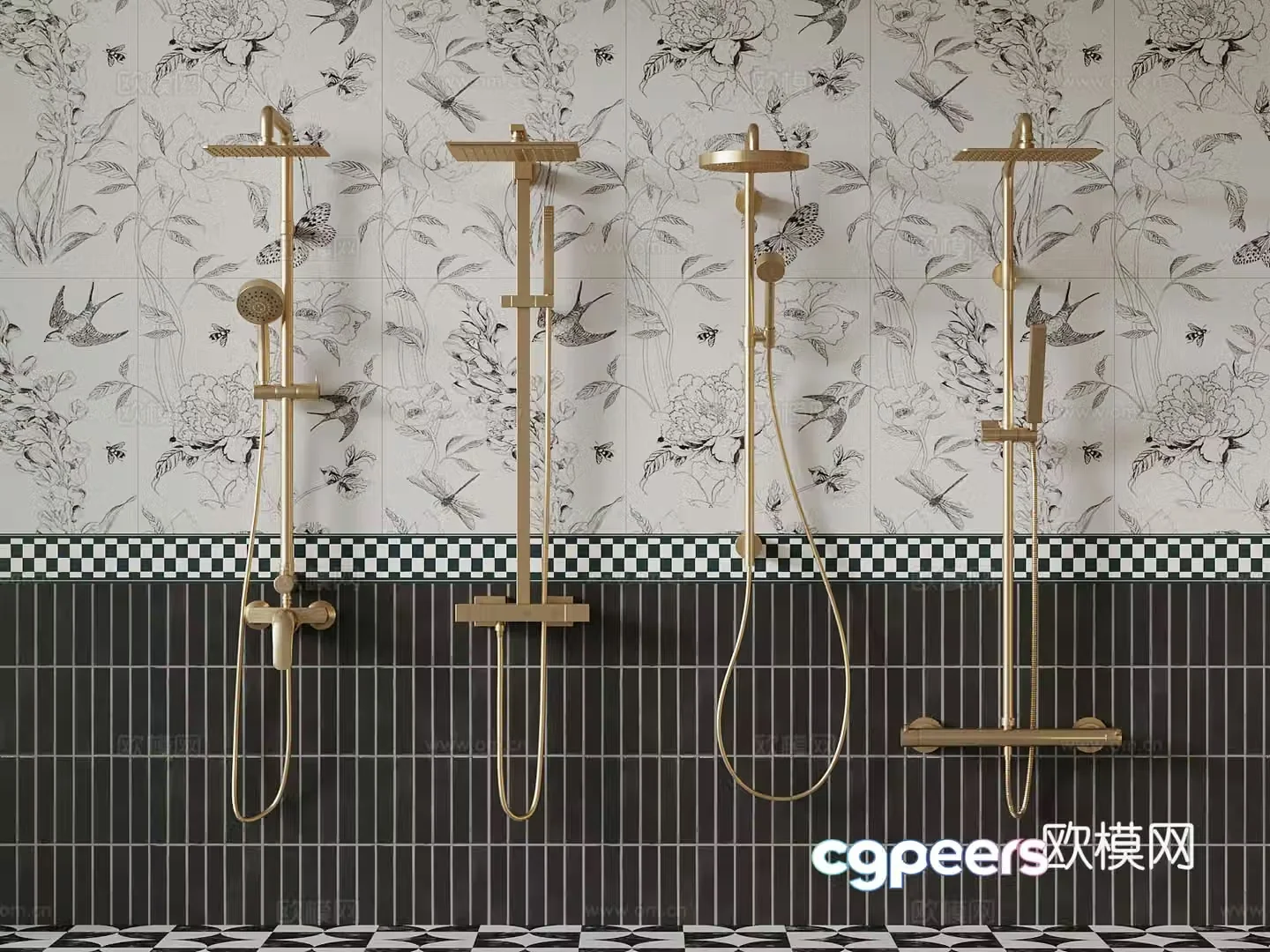 Modern shower combination shower 3d model