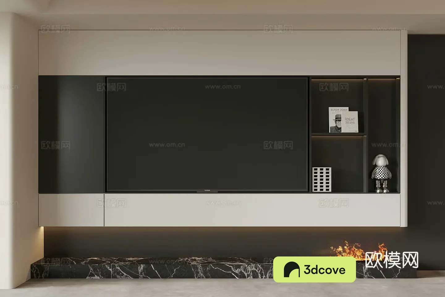 Modern minimalist TV background wall