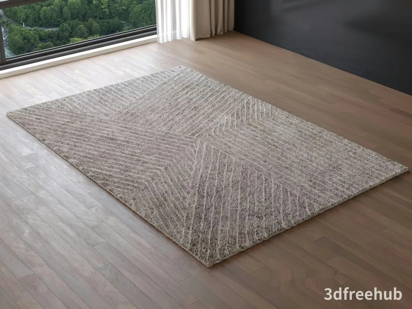 Beige And White Rug 3D Model – 22918 – VRAY Render