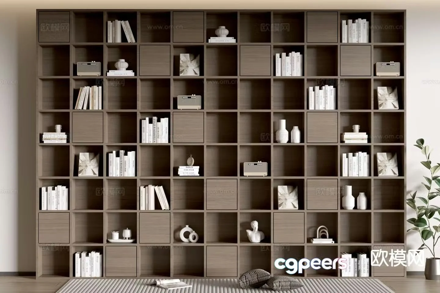 Modern bookcase 3d model