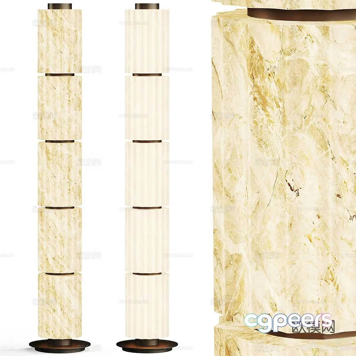 Modern Italian light luxury transparent stone floor lamp 3D model