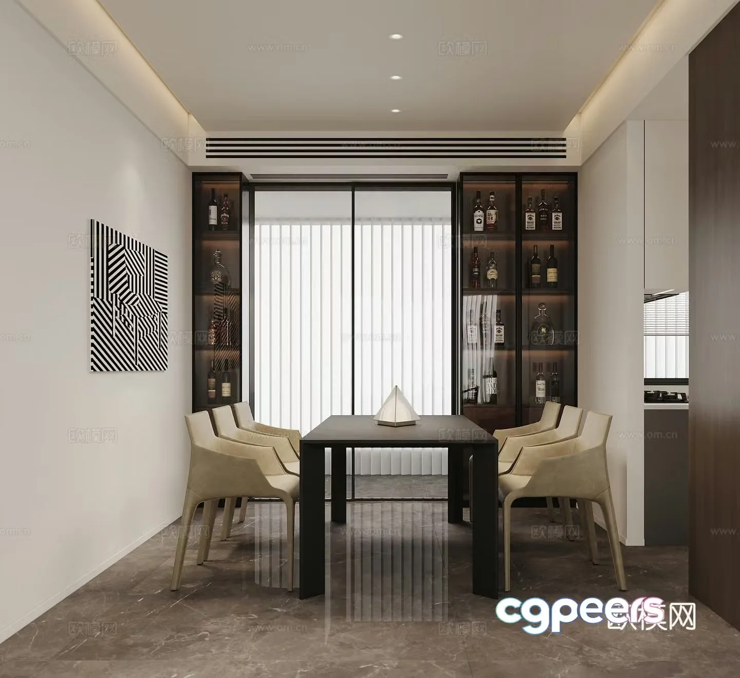 Modern Italian restaurant 3d model