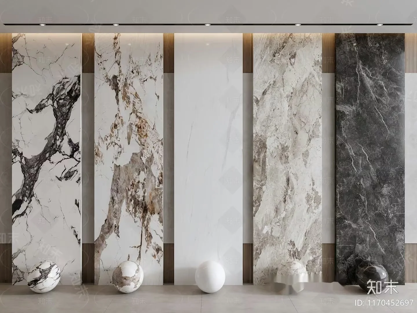 Marble Wall Display 3D Model – 13647 – VRAY Render
