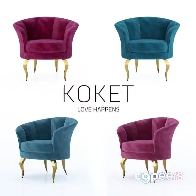 3ds Max Free – Armchair BESAME CHAIR by KOKET
