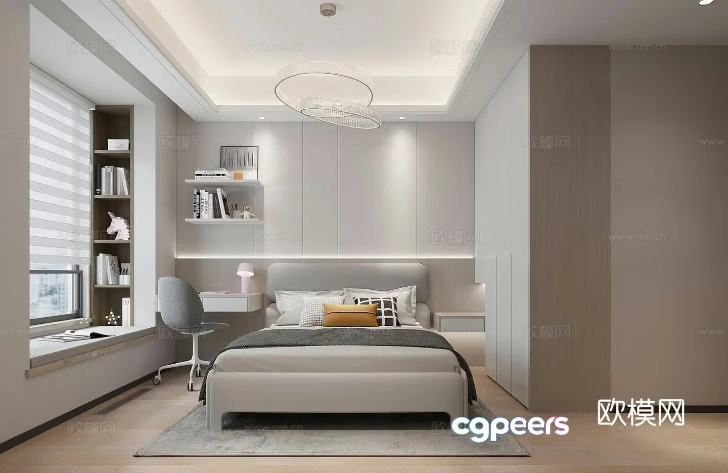 Simple bedroom second bedroom daughter’s room 3D model