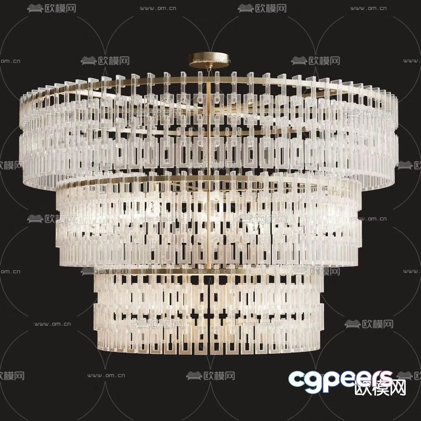 Crystal Chandelier Lobby Chandelier 3D Model