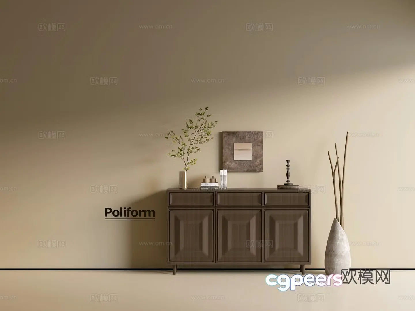 Modern wood grain cabinet ins wind minimalist wind cabinet whole cabinet sideboard balcony cabinet storage 3D model