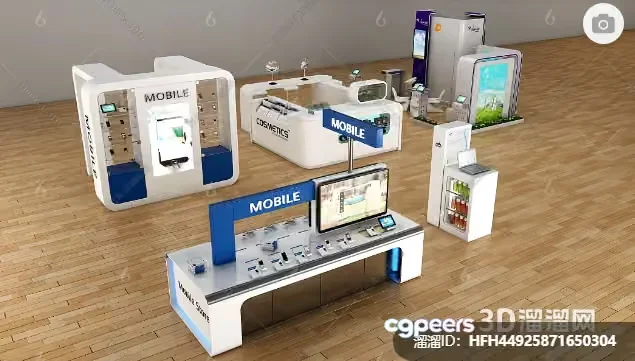 A 3D Mobile Store 3D Model – 9362 – VRAY Render