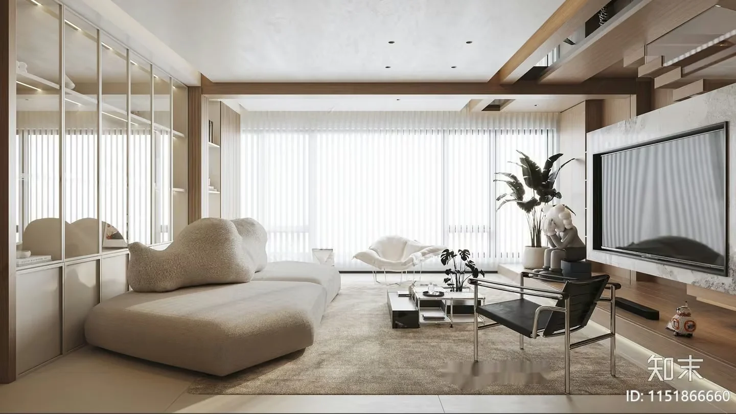 Modern Living Room 3D Model – 13060 – VRAY Render