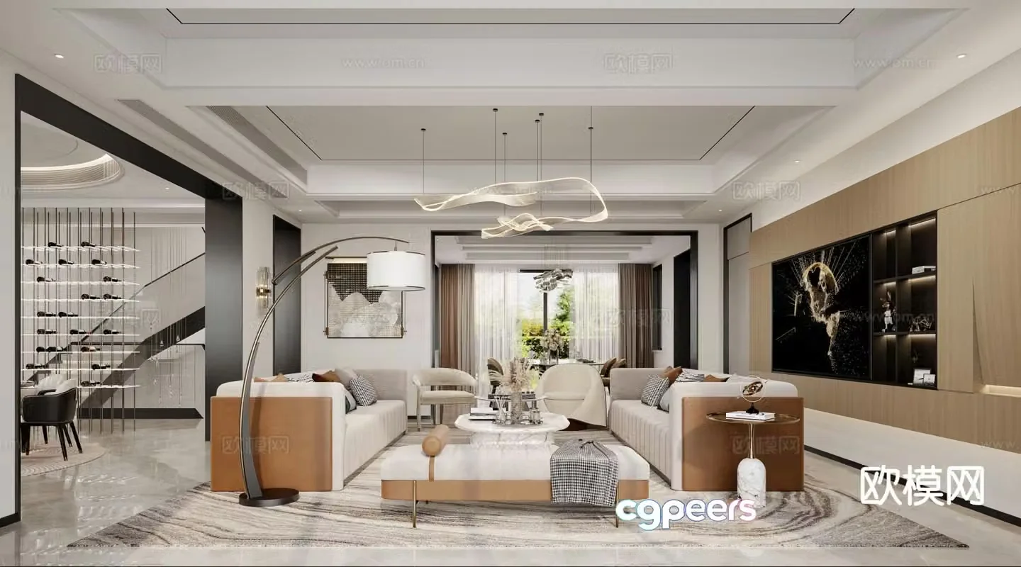 Light luxury restaurant 3D model